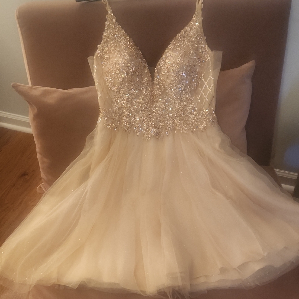 Cinderella Sparkling Gold Mini Dress
